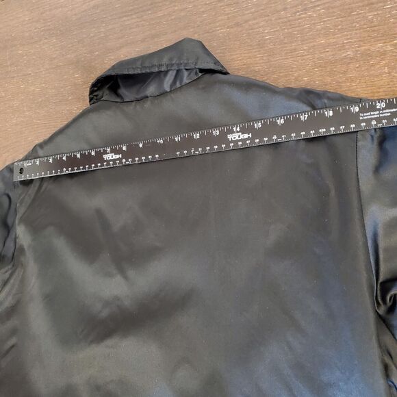 GAP Men's Bomber Sherpa Blk Coach Jacket Sz M Snap Closure‎ Buttons Slat Pockets - Picture 11 of 16